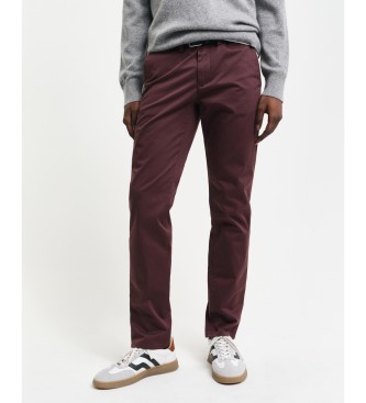 Gant Pantalon chino slim en serg bordeaux