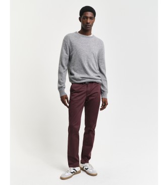 Gant Pantalon chino slim en serg bordeaux