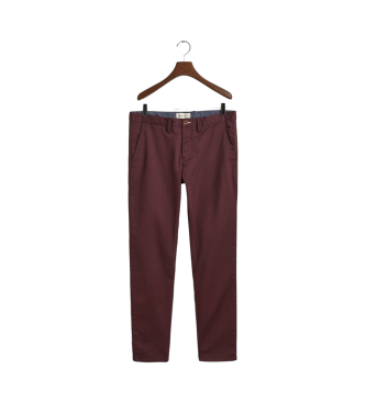 Gant Pantalon chino slim en serg bordeaux