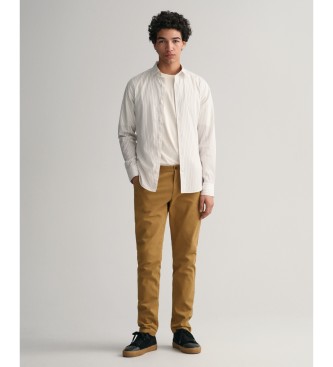 Gant Musztardowe spodnie chino slim fit