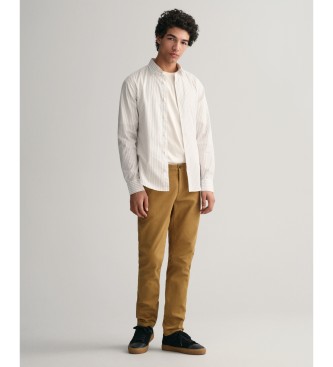 Gant Musztardowe spodnie chino slim fit