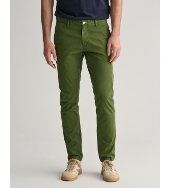 Gant Slim Fit hlače chino Sunfaded green