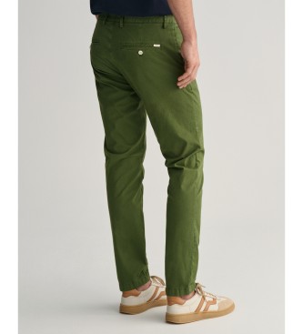 Gant Slim Fit chino broek Zonverbleekt groen