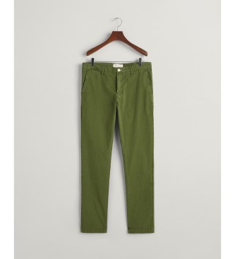 Gant Slim Fit chino broek Zonverbleekt groen