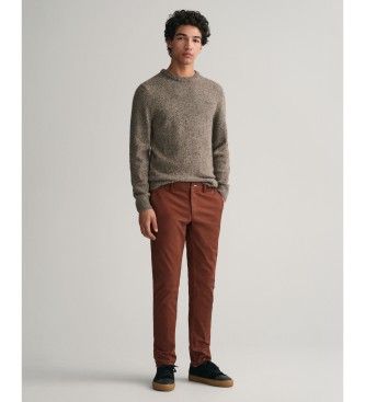 Gant Slim Fit Tech Prep chino trousers reddish brown