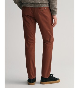 Gant Slim Fit Tech Prep chino trousers reddish brown