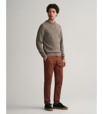 Gant Pantaloni chino marrone rossastro Tech Prep slim fit