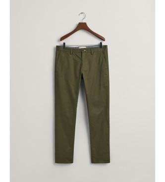 Gant Pantaloni chino tecnici prep slim fit verdi