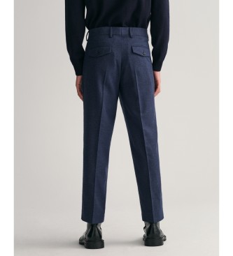 Gant Herringbone patterned trousers with navy hems