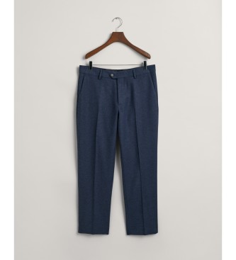 Gant Fischgrtengemusterte Hose mit marineblauem Saum