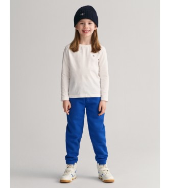 Gant Pantaloni blu per bambini con scudo a contrasto