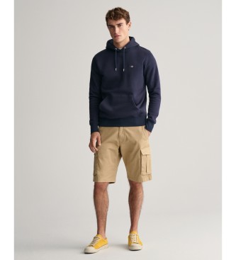 Gant Cargo-shorts i brun twill med avslappnad passform
