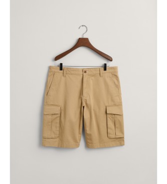 Gant Cargo-shorts i brun twill med avslappnad passform