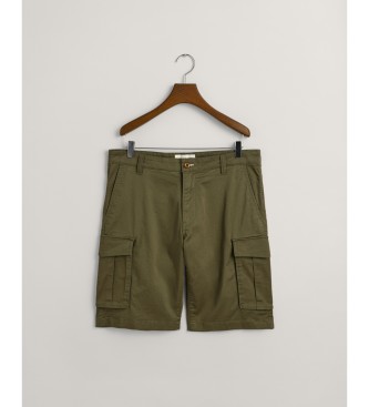 Gant Tovorne hlače Relaxed Fit v zeleni barvi