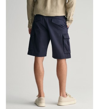 Gant Marineblaue Twill Cargo-Shorts im Relaxed Fit