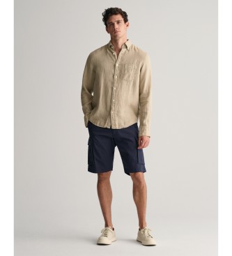 Gant Marineblaue Twill Cargo-Shorts im Relaxed Fit