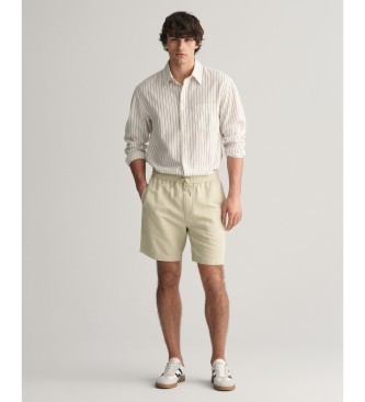 Gant Beigefarbene Shorts aus Leinen und Baumwolle