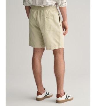 Gant Short beige en lin et coton