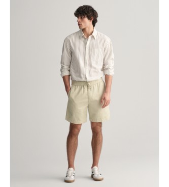 Gant Short beige en lin et coton