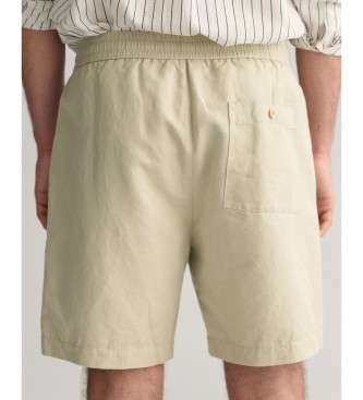 Gant Beigefarbene Shorts aus Leinen und Baumwolle