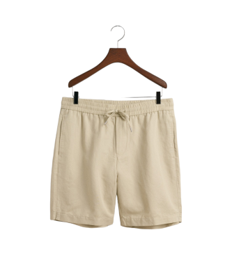 Gant Short beige en lin et coton