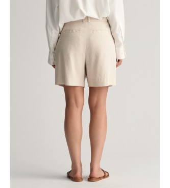 Gant Shorts in lino elasticizzato beige