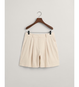 Gant Shorts in lino elasticizzato beige