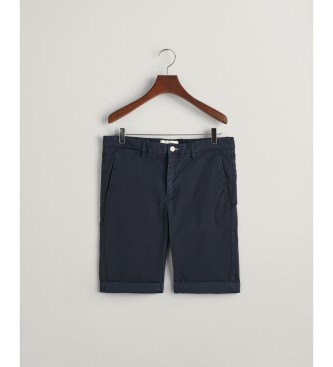Gant Verblichene Slim Fit Shorts in Marineblau