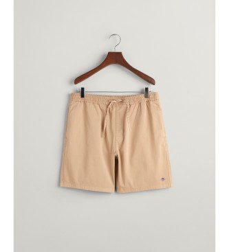 Gant Shorts med snoretrk og logo, brun