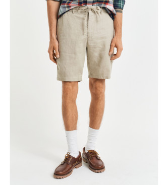 Gant Relaxed Fit linen shorts with adjustable drawstring beige