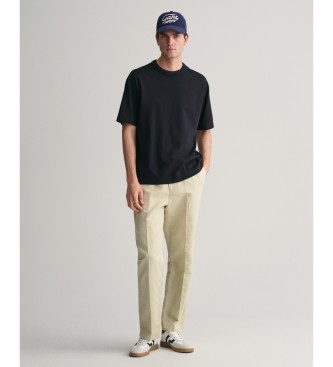 Gant Pantaln de lino y algodn beige