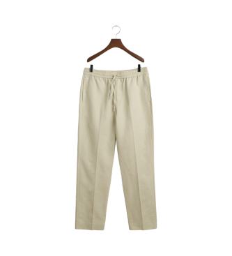 Gant Beige Hose aus Leinen und Baumwolle