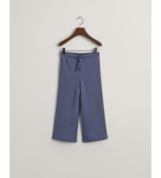 Gant Dzianinowe spodnie z szerokimi nogawkami w kolorze niebieskim