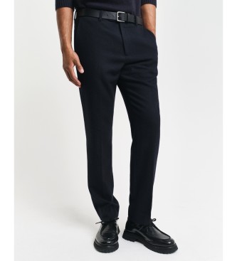 Gant Slim Fit Suit Trousers With Navy Herringbone Pattern