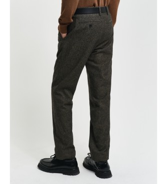 Gant Pantaloni da abito slim fit Donegal marroni