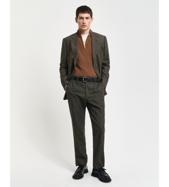 Gant Pantalon de costume slim Donegal Brown