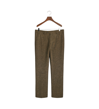 Gant Pantaloni da abito slim fit Donegal marroni