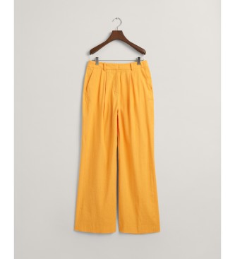 Gant Pantalon coupe rgulire, lin extensible jaune