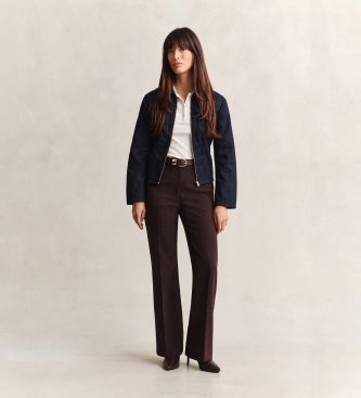 Gant Elegantne hlače Slim Fit, zvonaste, temno rjave barve