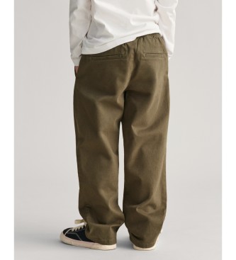 Gant Pull-On Woven Trousers green