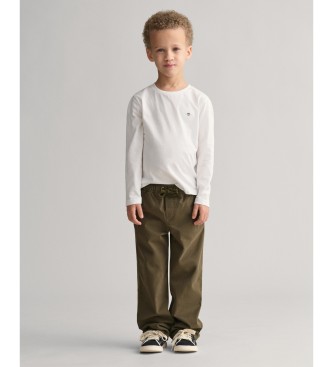 Gant Pantaloni in tessuto verde pull-on