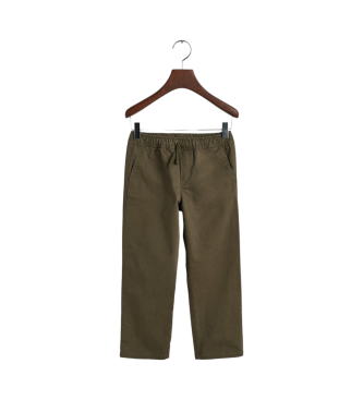 Gant Pantaloni in tessuto verde pull-on