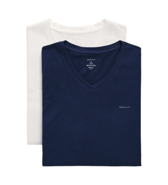 Gant Pack Of Two Navy V-neck T-Shirts, White