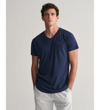 Gant Pack Of Two Marinbl V-ringade T-shirts, Vit