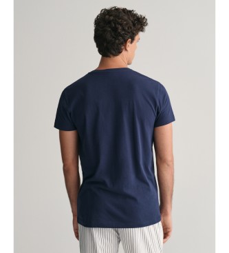 Gant Pack Of Two Marinbl V-ringade T-shirts, Vit