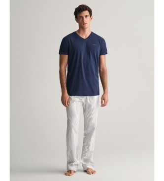 Gant Pack Of Two Marinbl V-ringade T-shirts, Vit