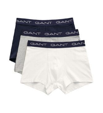 Gant Lot de trois boxers blanc, gris, bleu marine