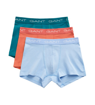 Gant Pakke med tre boxershorts i bl, orange og turkis