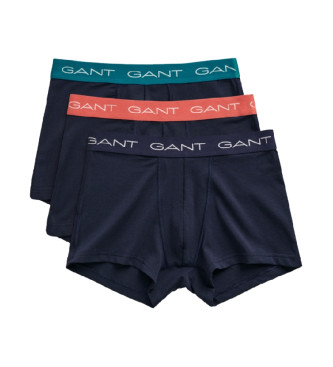 Gant Frpackning med tre marinbl boxershorts