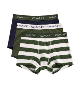 Gant Confezione da tre boxer a righe verdi